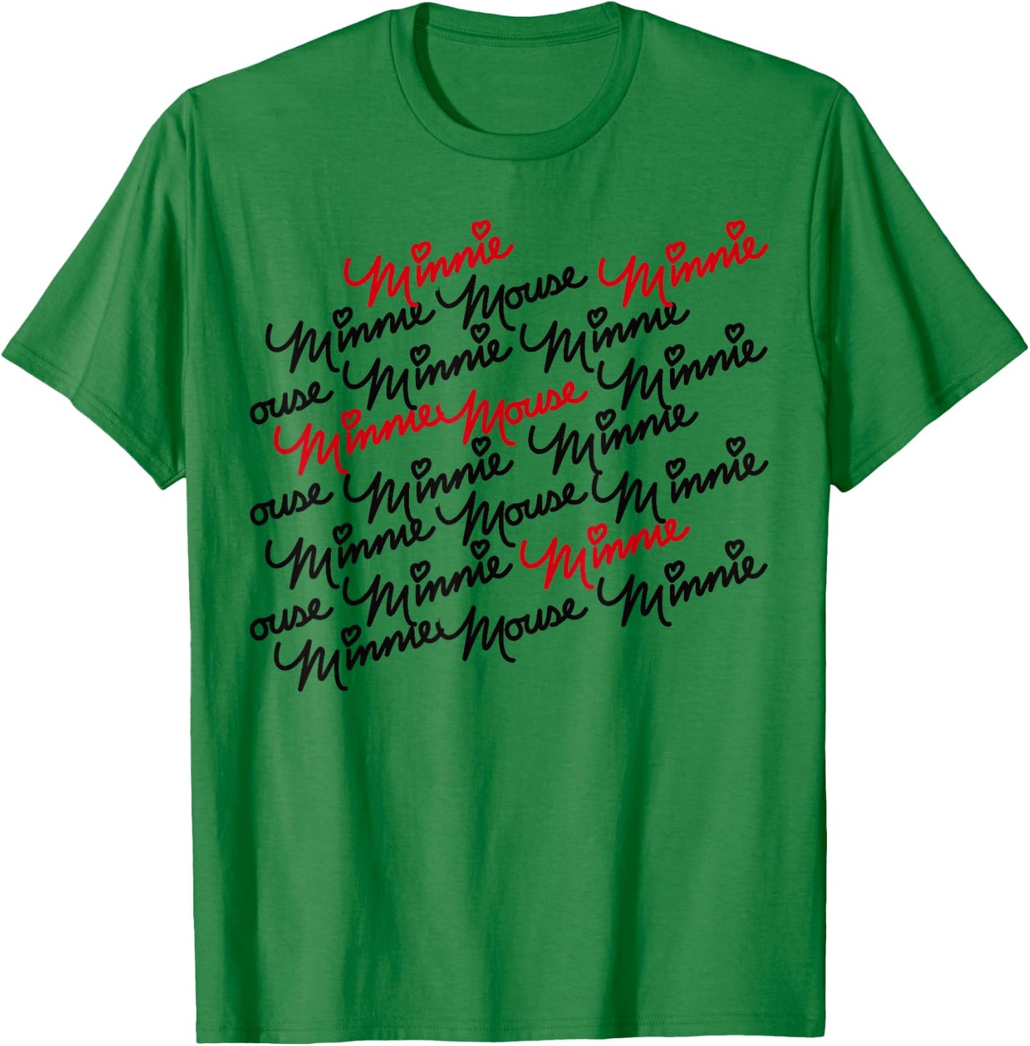 Minnie Mouse - Autograph Stacked T-Shirt - T-Shirt | Irish Green