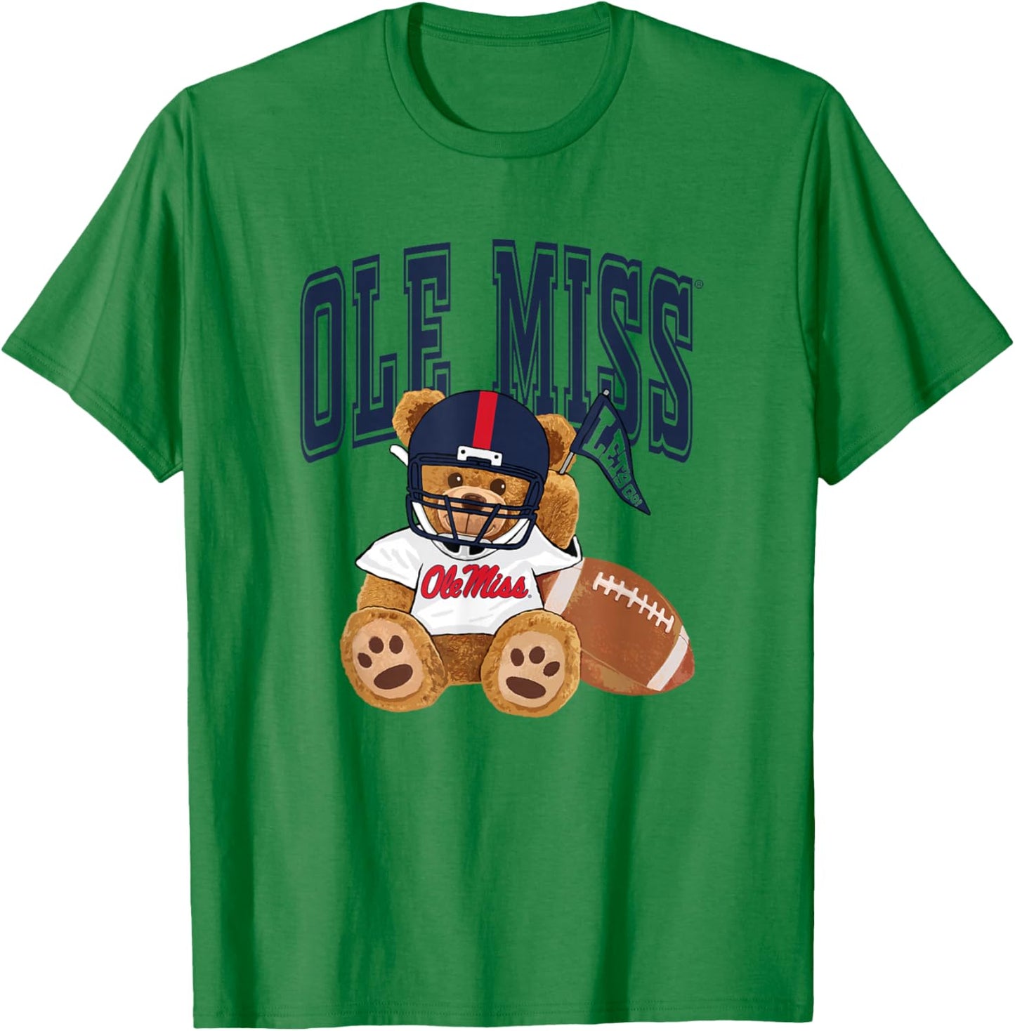 Mississippi Ole Miss Rebels Football Teddy Bear White T-Shirt - T-Shirt | Irish Green