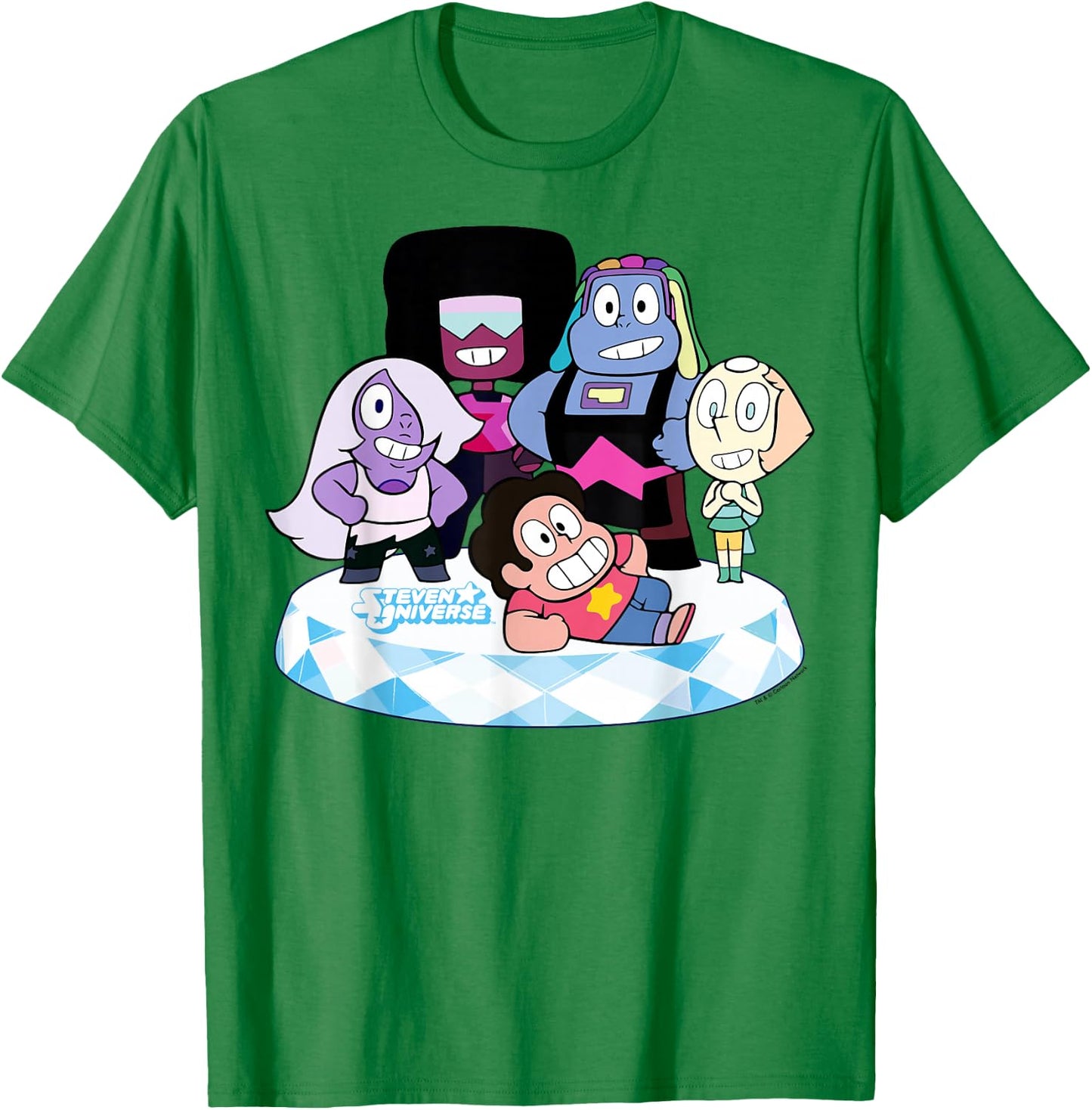 Stevens Universe Group Shot of All Gems Graphic T-Shirt - T-Shirt | Irish Green