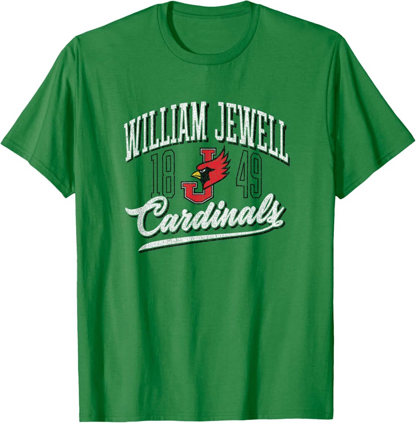 William Jewell College Cardinals Vintage Script Emblem T-Shirt - T-Shirt | Irish Green