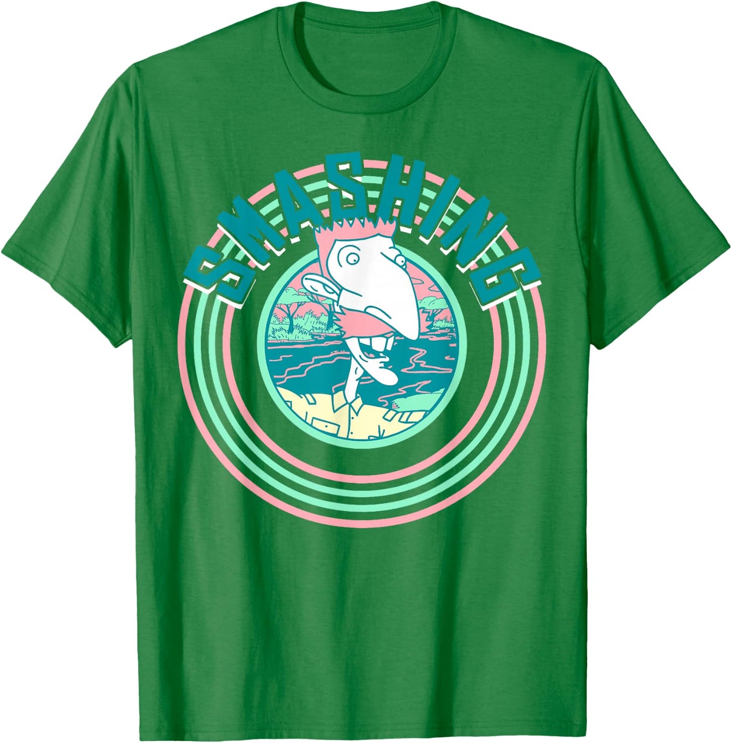 The Wild Thornberrys Nigel Smashing Retro Circle Logo T-Shirt - T-Shirt | Irish Green