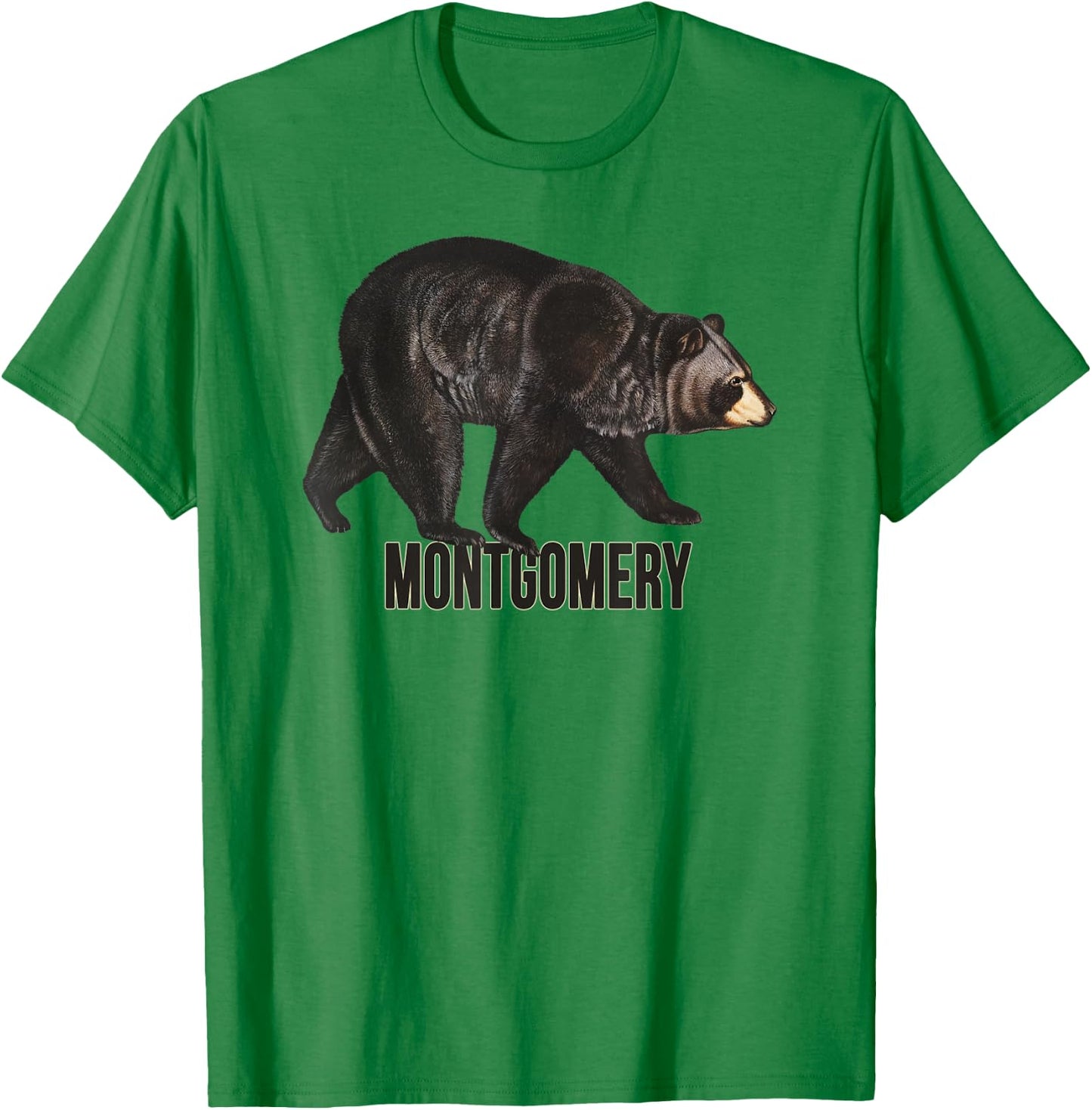 Montgomery, Vermont Black Bear T-Shirt - T-Shirt | Irish Green