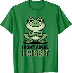 I Don’t Argue I Ribbit Meme Funny Frog Humor Meme T-Shirt - T-Shirt | Irish Green