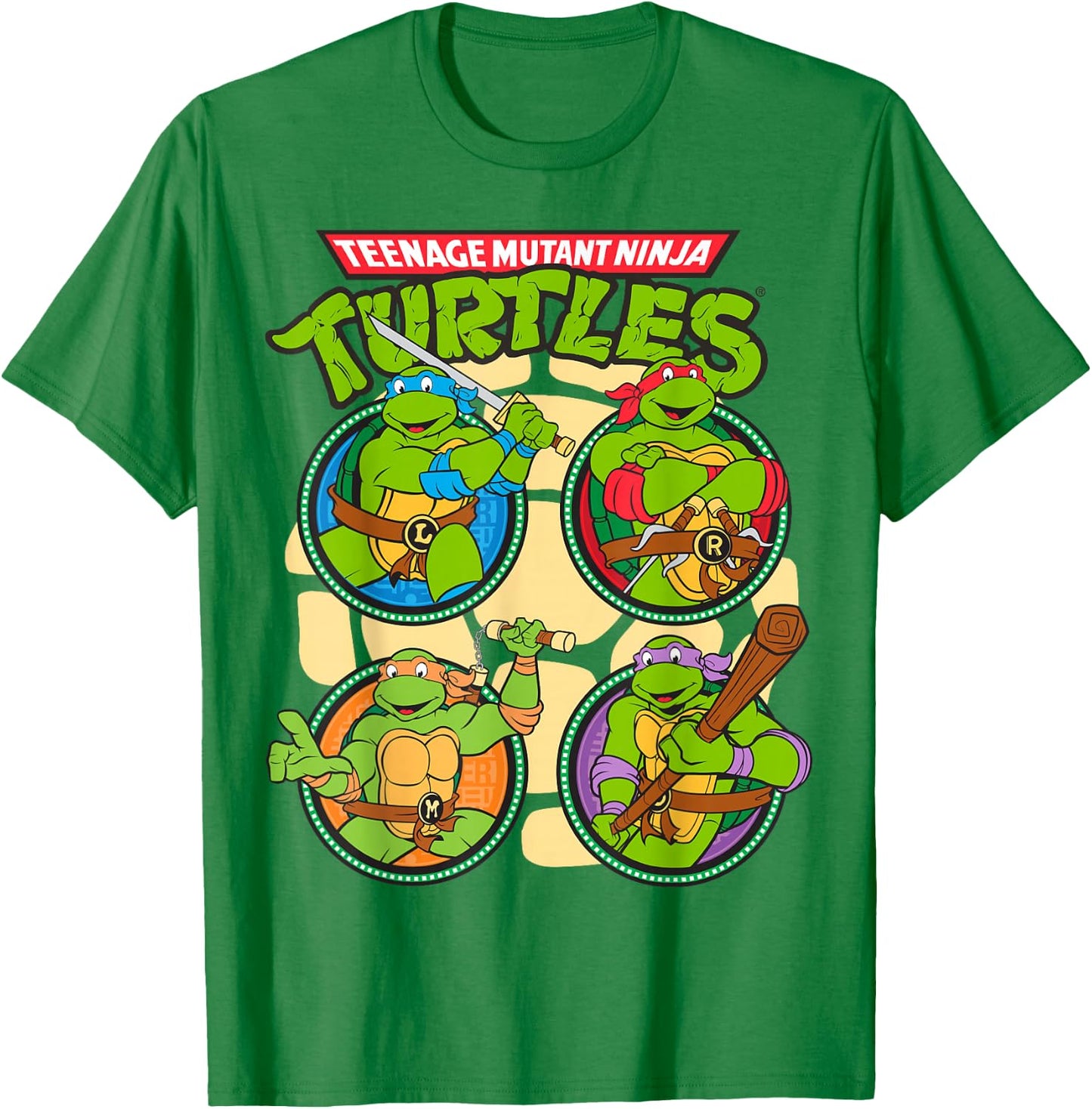 Teenage Mutant Ninja Turtles Circular Design T-Shirt - T-Shirt | Irish Green