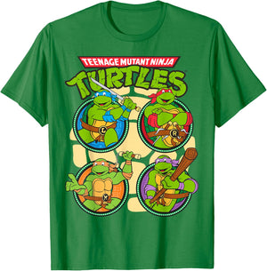 Teenage Mutant Ninja Turtles Circular Design T-Shirt - T-Shirt | Irish Green