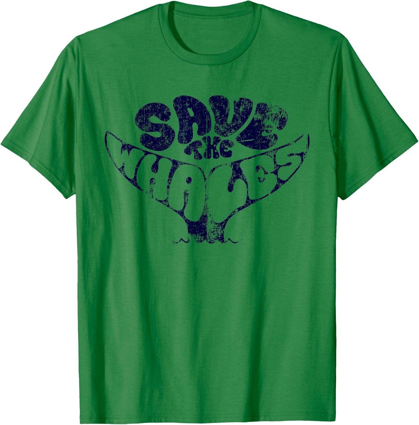 Save The Whales Distressed Vintage Environmentalist T-Shirt - T-Shirt | Irish Green