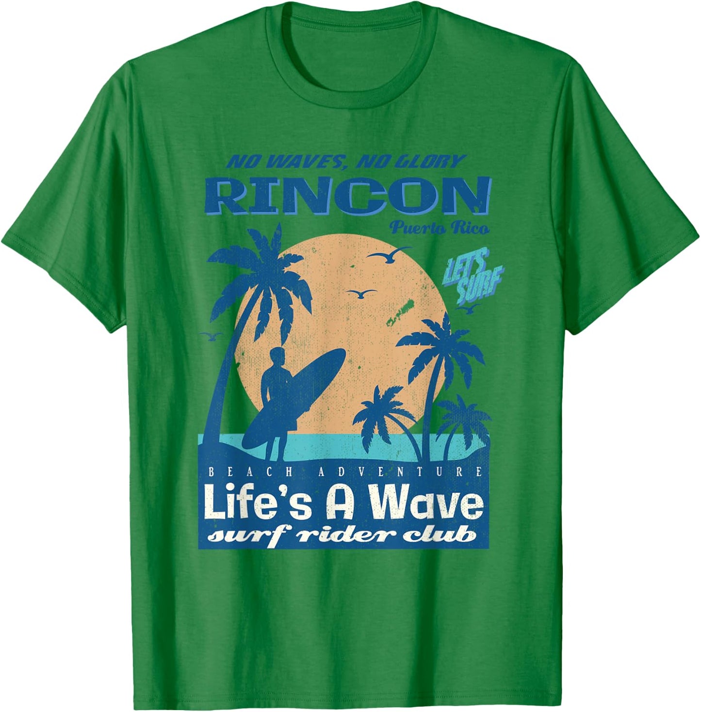 Vintage Rincon Puerto Rico Surf Rider Club T-Shirt - T-Shirt | Irish Green