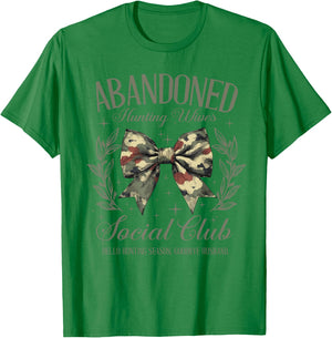 Vintage Abandoned Hunting Wives Social Club Hunting Season T-Shirt - T-Shirt | Irish Green
