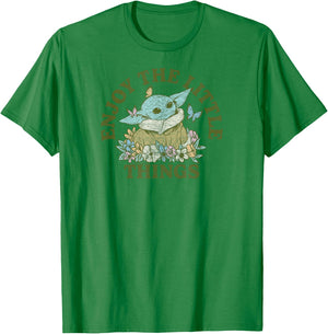 Star Wars - The Mandalorian Grogu Enjoy The Little Things T-Shirt - T-Shirt | Irish Green