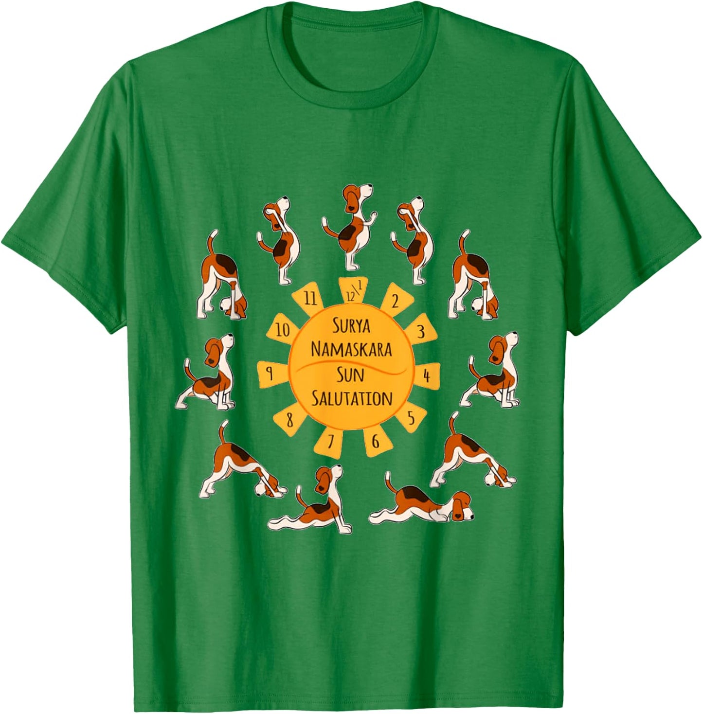Sun Salutation Dog Puppy Pet Lover Yoga Meditation Women Girls Kids T-Shirt - T-Shirt | Irish Green