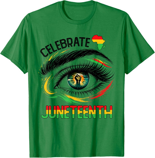 Celebrate Juneteenth 1865 Black African Afro Men Women Kids T-Shirt - T-Shirt | Irish Green