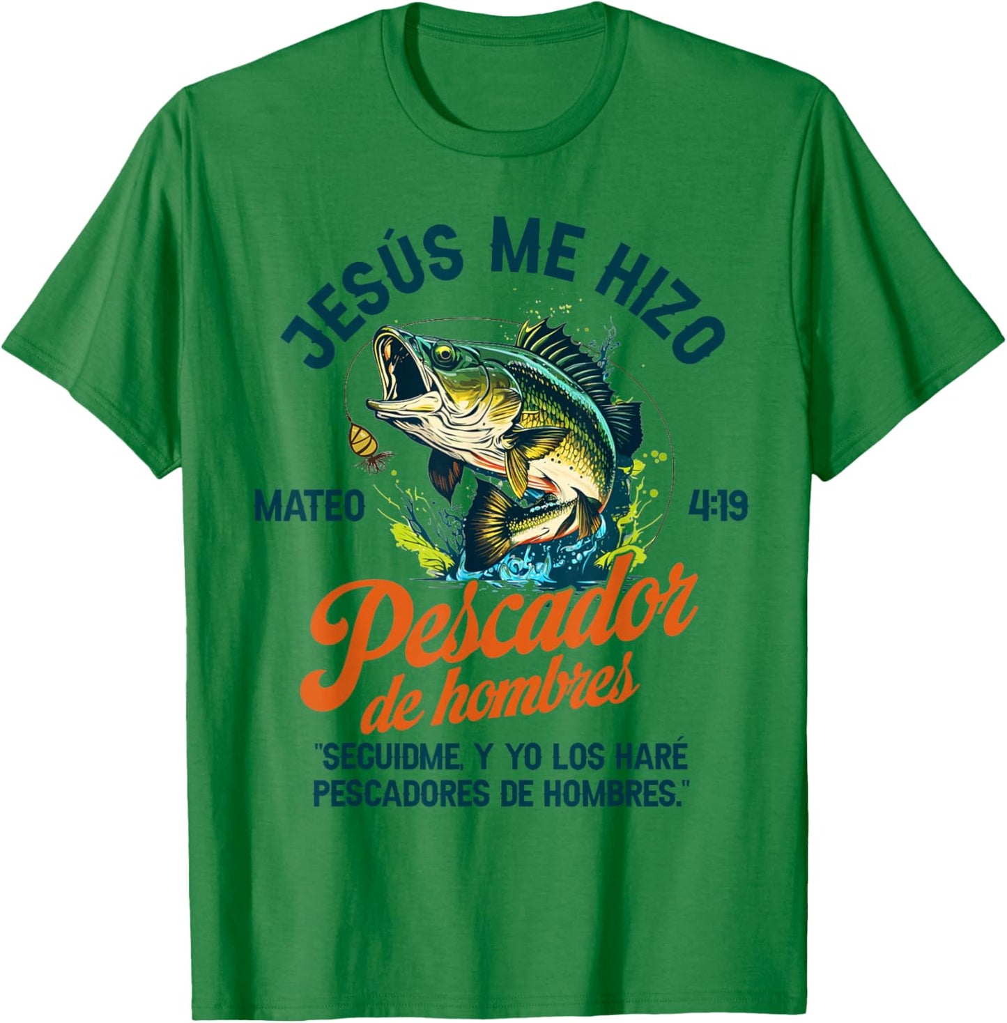 Spanish Christian Fishing Jesus Me Hizo Pescador De Hombres T-Shirt - T-Shirt | Irish Green