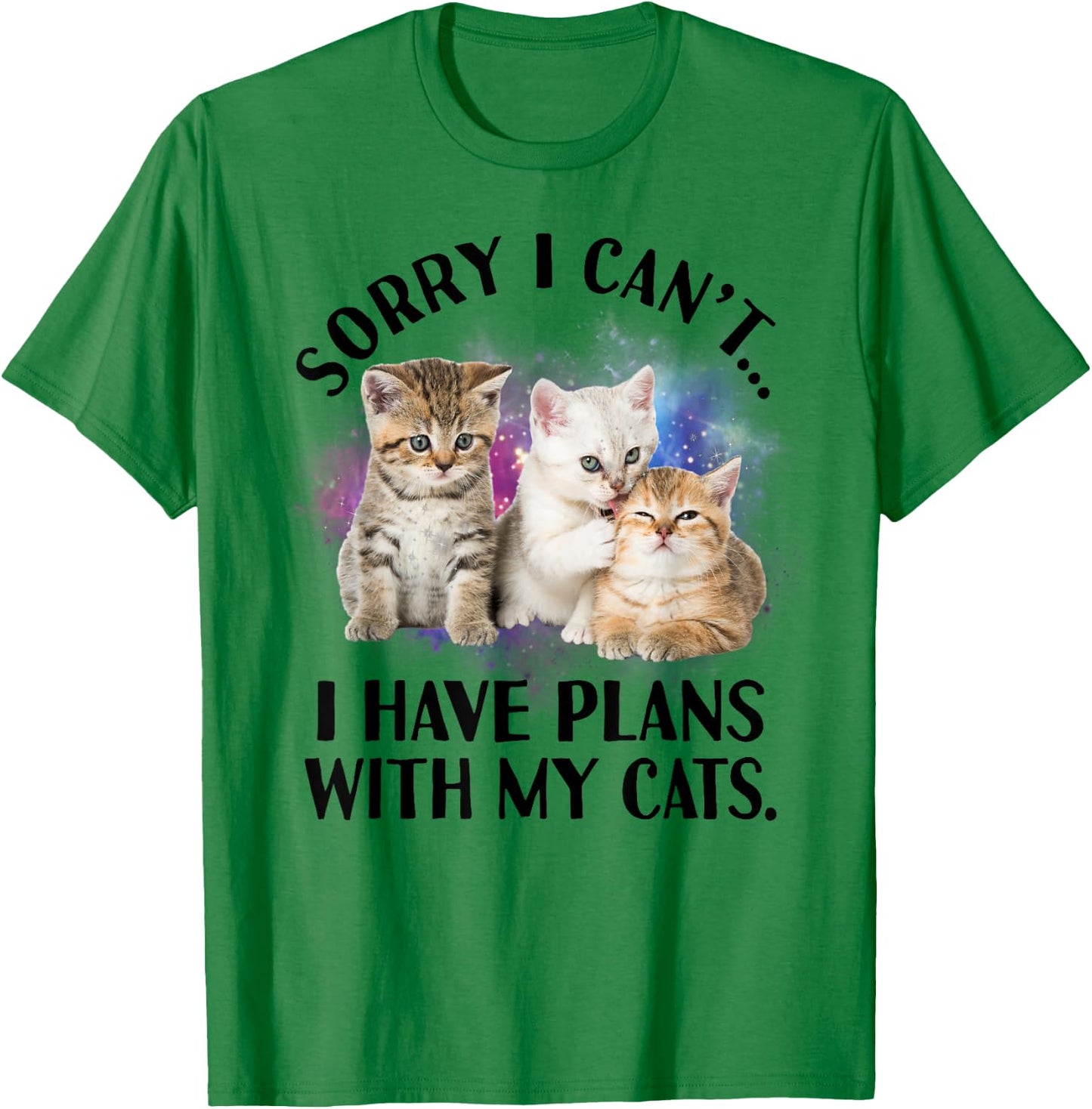 Sorry I Can't I Have Plans with My Cat - Cat Lover Gift T-Shirt - T-Shirt | Irish Green
