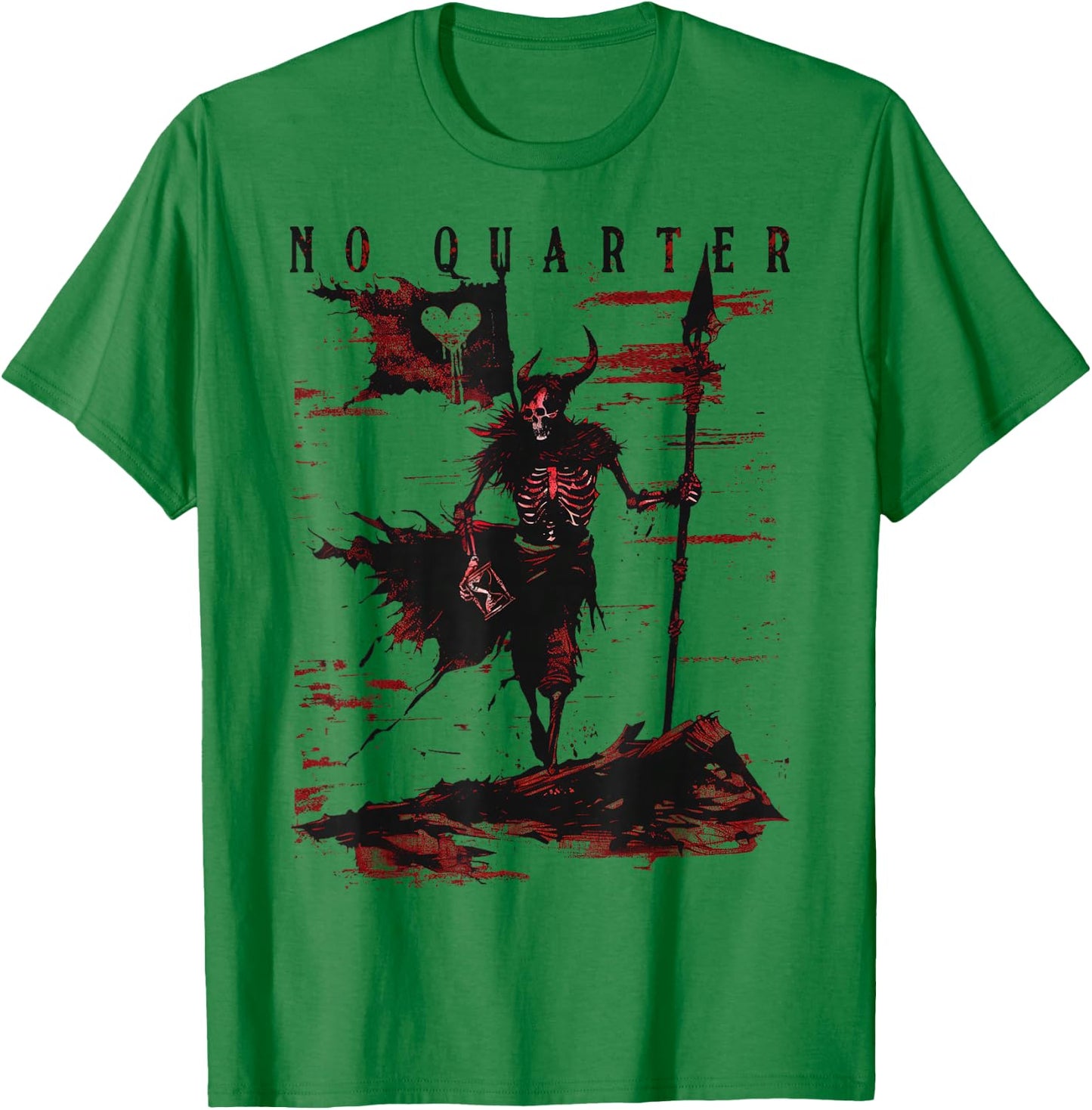Blackbeard Flag: No Quarter T-Shirt - T-Shirt | Irish Green
