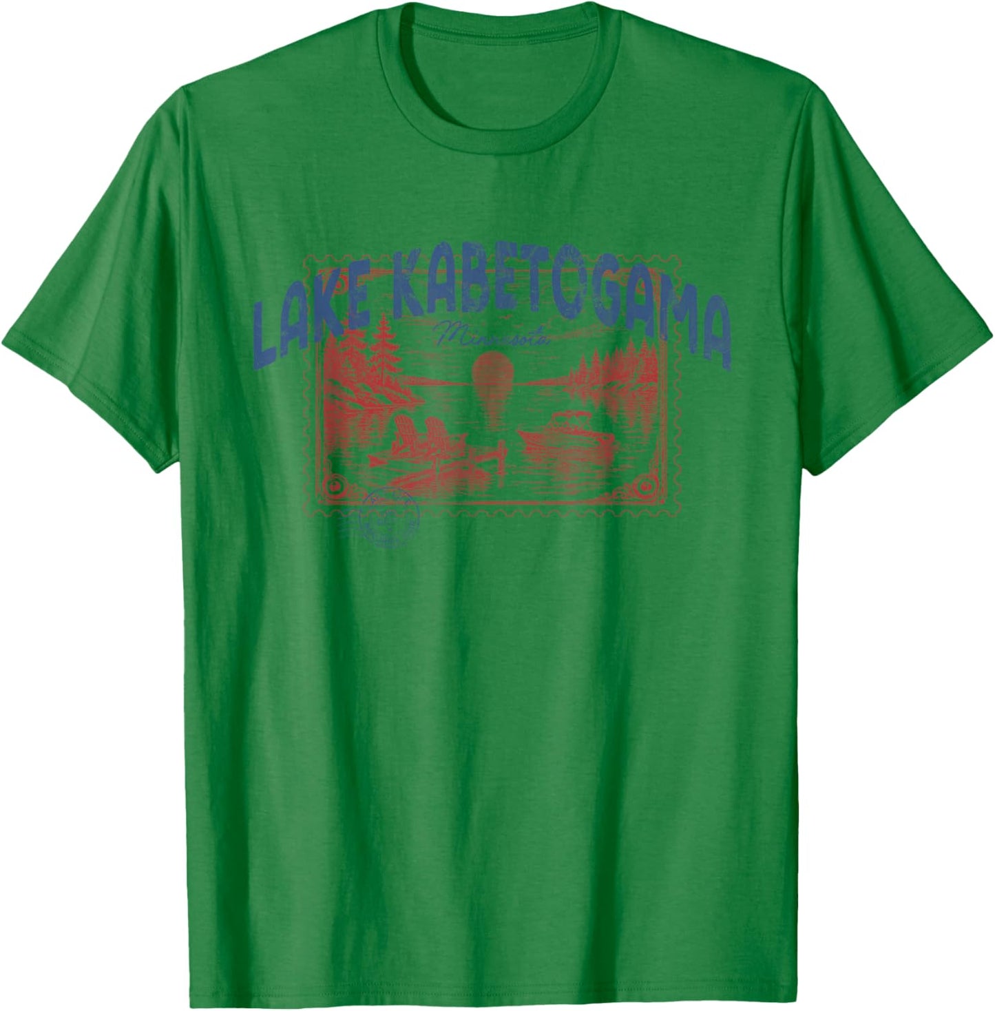Lake Kabetogama Minnesota Outdoors Vintage T-Shirt - T-Shirt | Irish Green