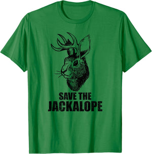 Jackalope Cryptid Animals Vintage Retro Camping Lover Jackalope T-Shirt - T-Shirt | Irish Green