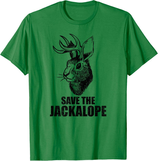 Jackalope Cryptid Animals Vintage Retro Camping Lover Jackalope T-Shirt - T-Shirt | Irish Green