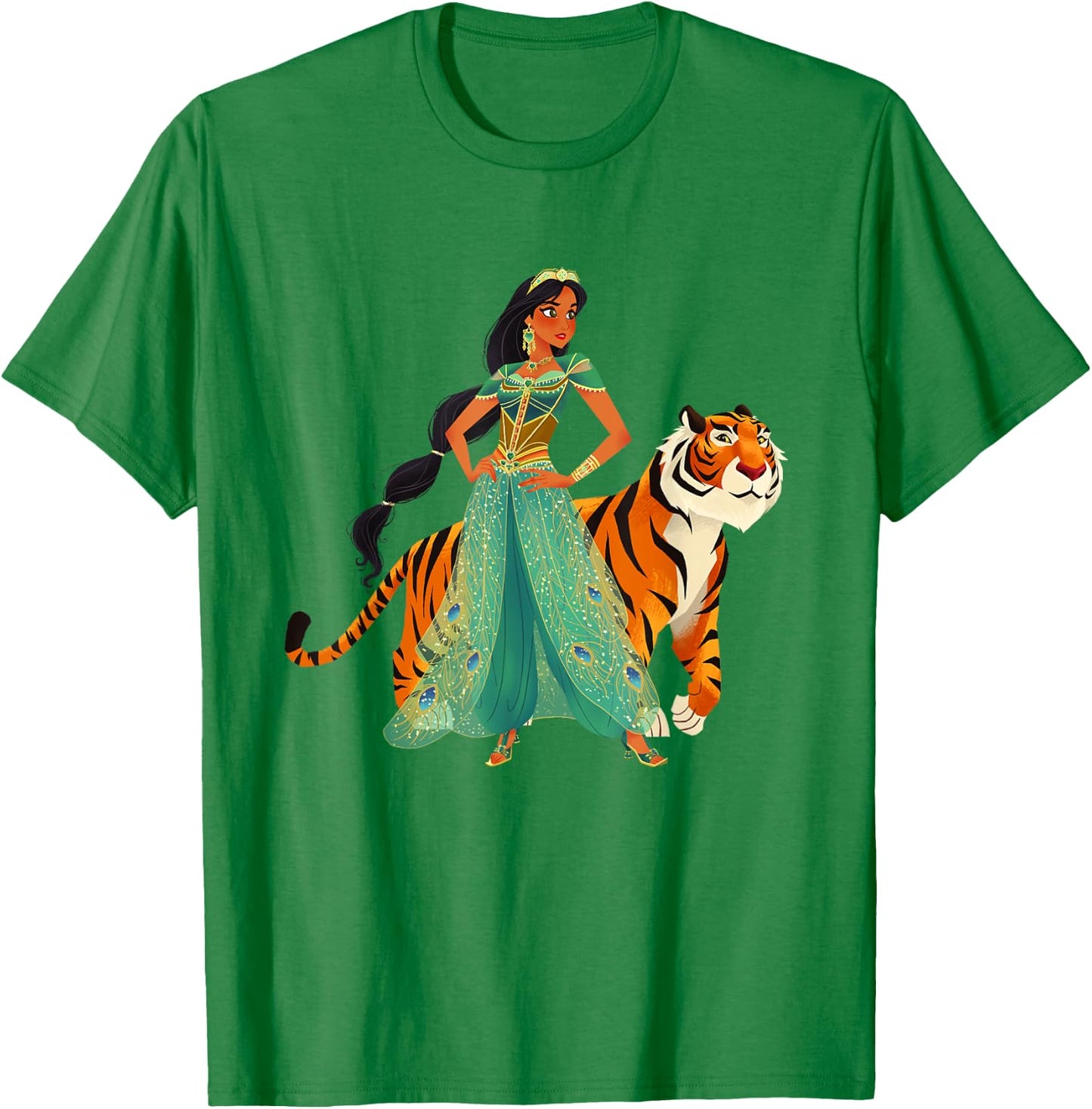 Disney Aladdin Jasmine and Rajah Live Action T-Shirt - T-Shirt | Irish Green