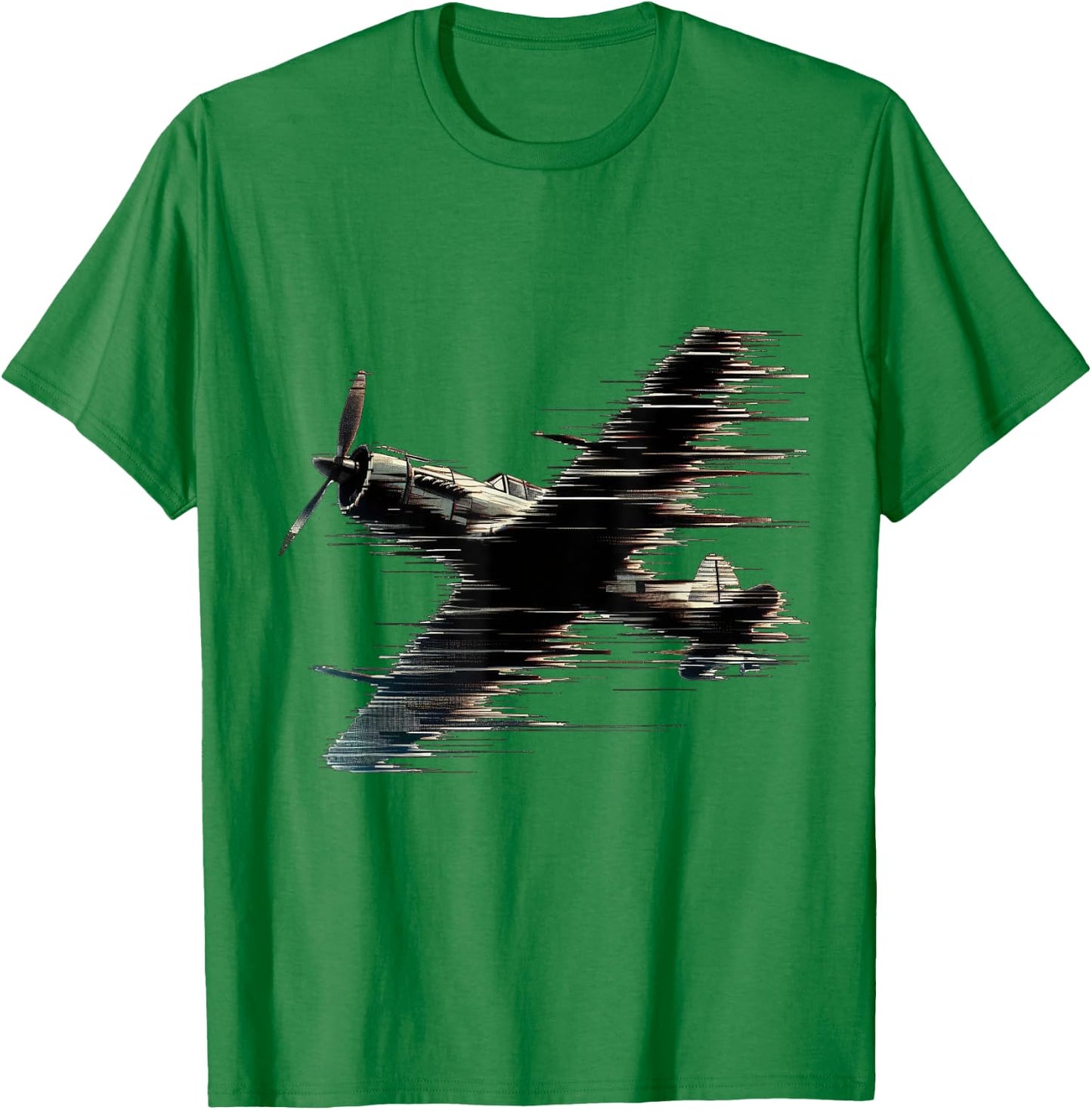 WW2 Airplane Noisy Jitter Vintage Aviation T-Shirt - T-Shirt | Irish Green