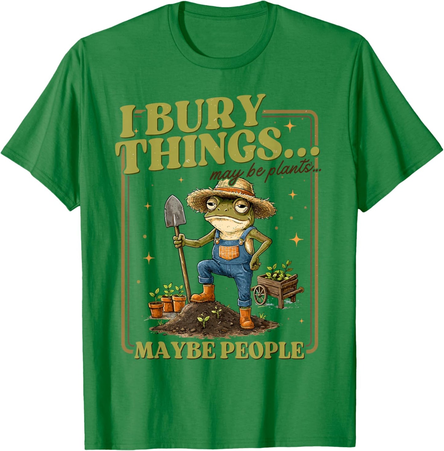 Funny Raccoon I Bury Things Maybe Plants Maybe People T-Shirt - T-Shirt | Irish Green