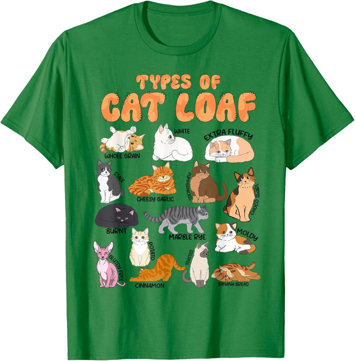 Teen Girl Types of Cat Loaf Cute Funny Tabby Tuxedo Cat Mom T-Shirt - T-Shirt | Irish Green