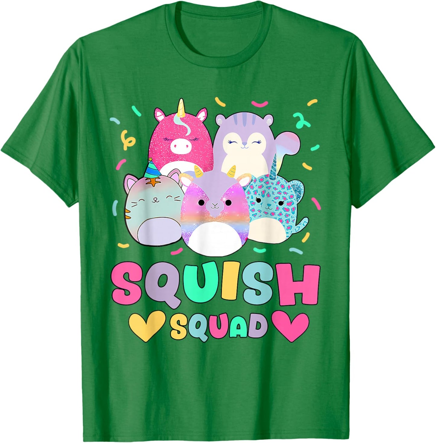 Squish Squad Birthday Shirt for Girls Kids T-Shirt - T-Shirt | Irish Green