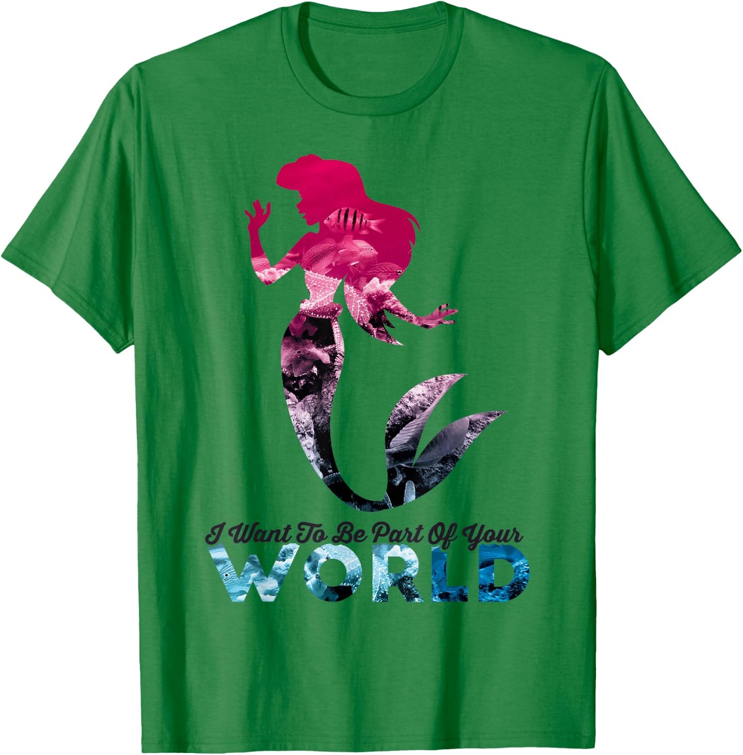Disney The Little Mermaid Part Of Your World Ariel Collage T-Shirt - T-Shirt | Irish Green