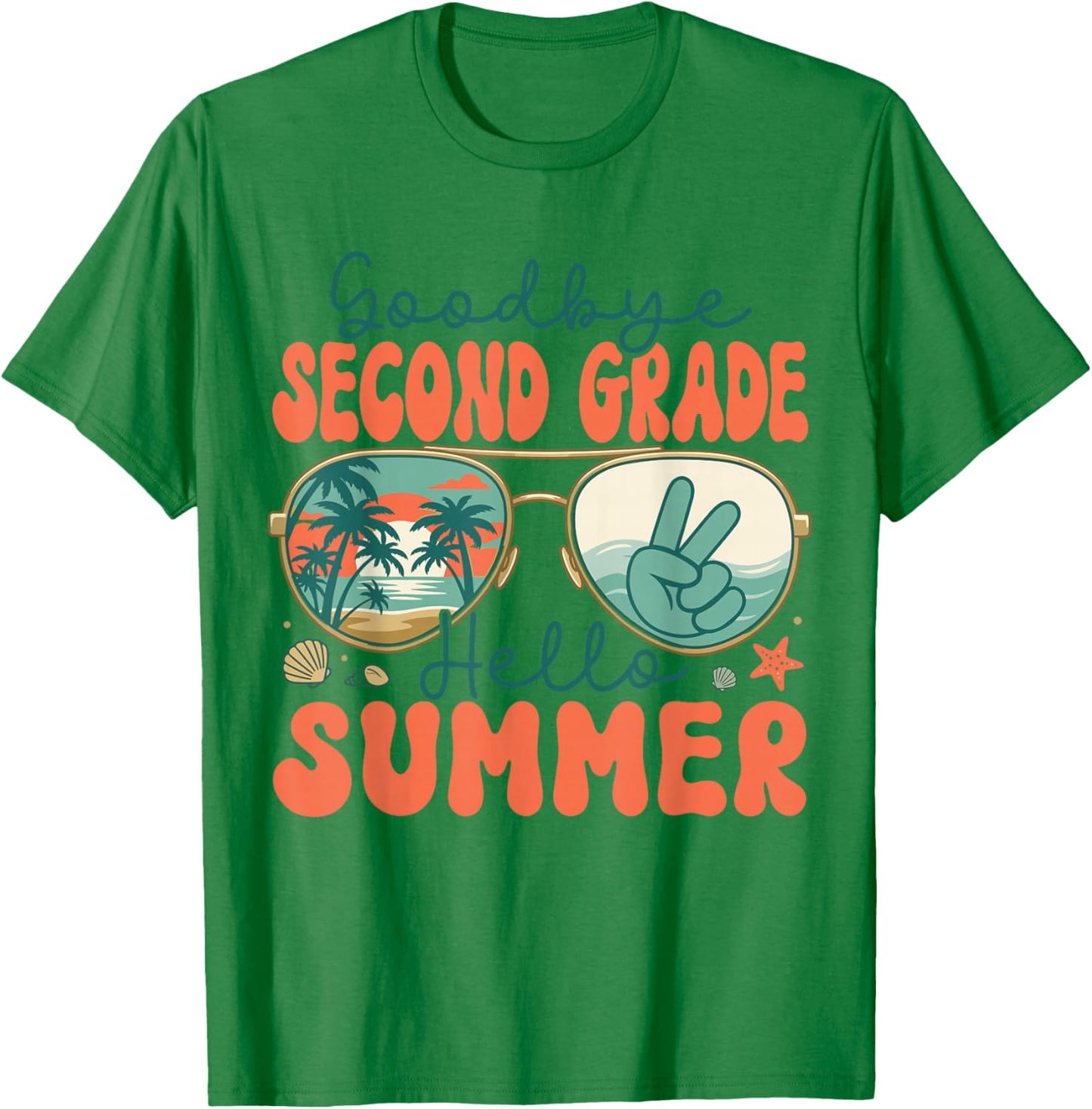 Goodbye Second Grade Hello Summer 2nd Grade Last Day School T-Shirt - T-Shirt | Irish Green