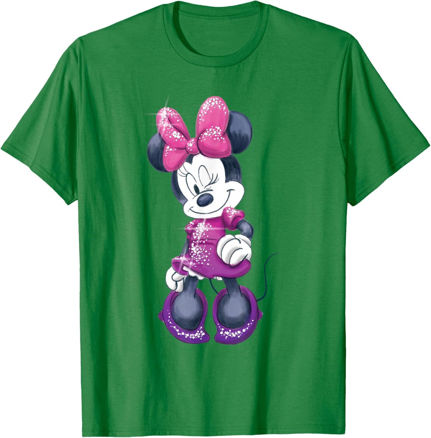Minnie Mouse - Sparkly Pink and Purple Outfit T-Shirt - T-Shirt | Irish Green