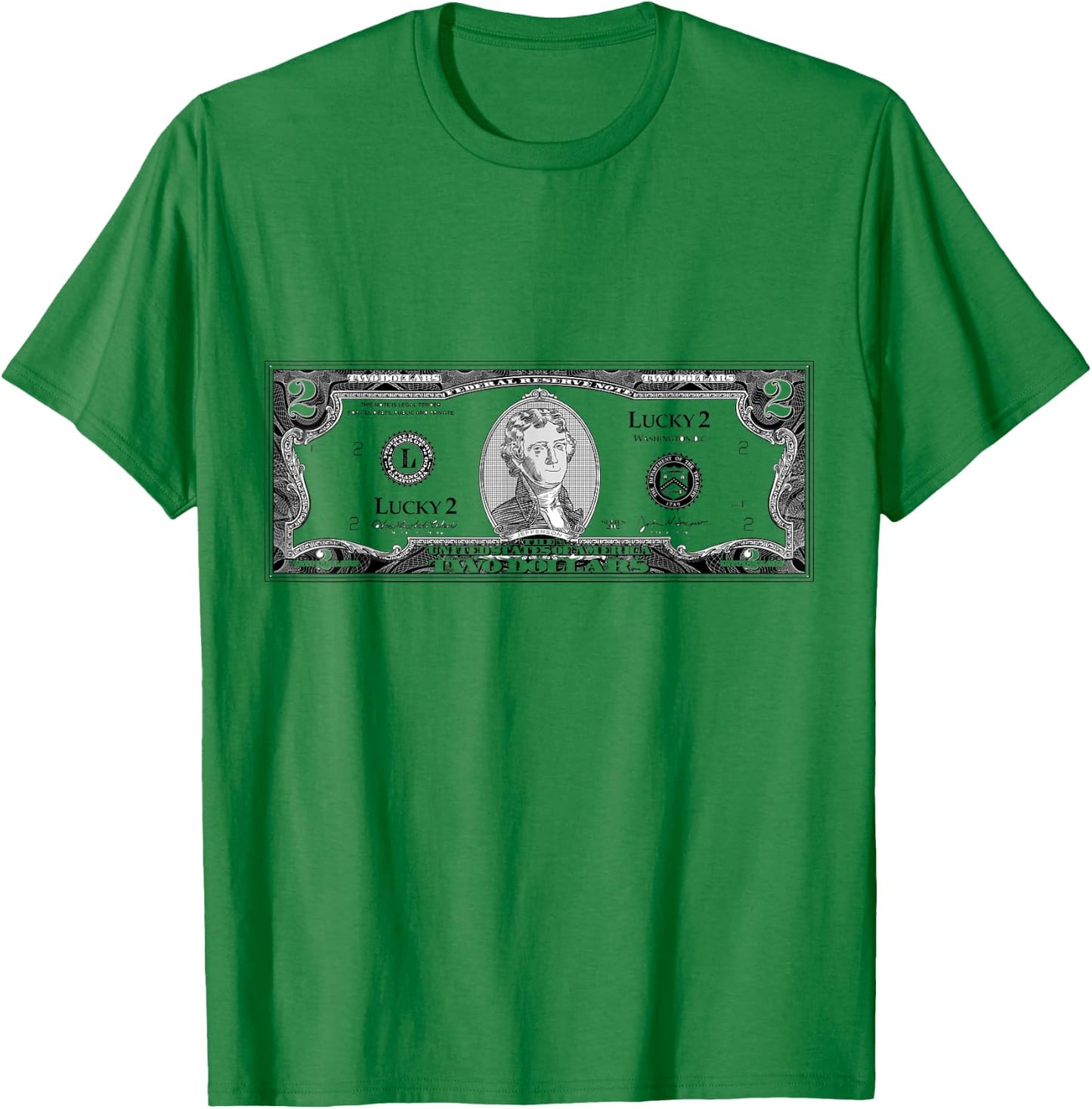 Two Dollar Bill T-Shirt - T-Shirt | Irish Green