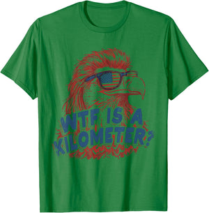 WTF is A Kilometer Patriotic Eagle Humor T-Shirt - T-Shirt | Irish Green