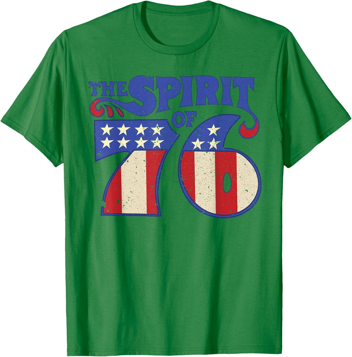 The Spirit 76 Vintage Retro 4th of July Independence Day T-Shirt - T-Shirt | Irish Green