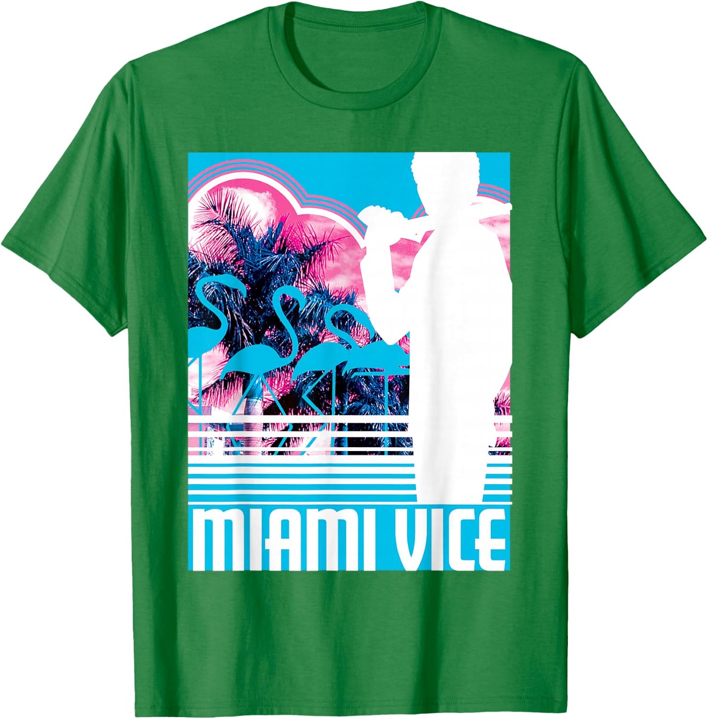 Miami Vice Classic Neon Poster T-Shirt - T-Shirt | Irish Green
