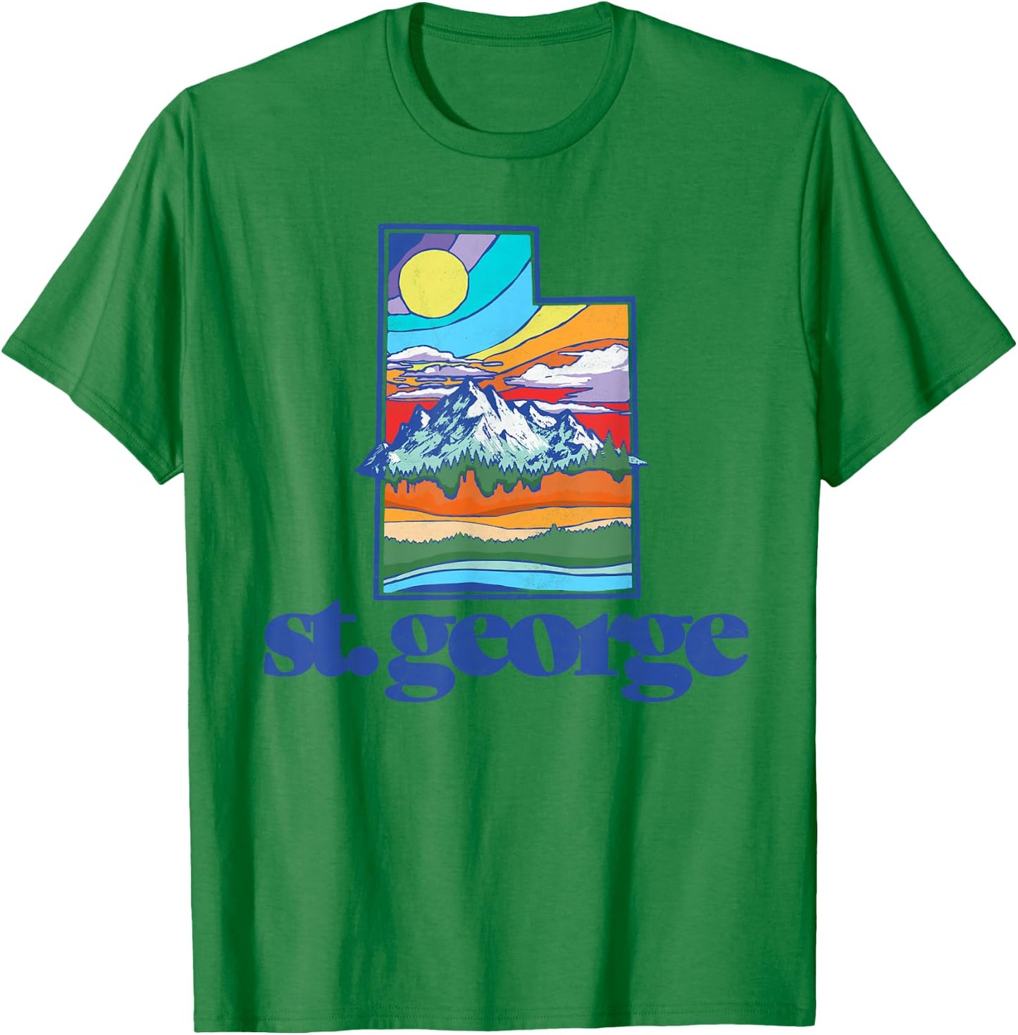 St. George Utah Vintage Nature Outdoor Graphic T-Shirt - T-Shirt | Irish Green