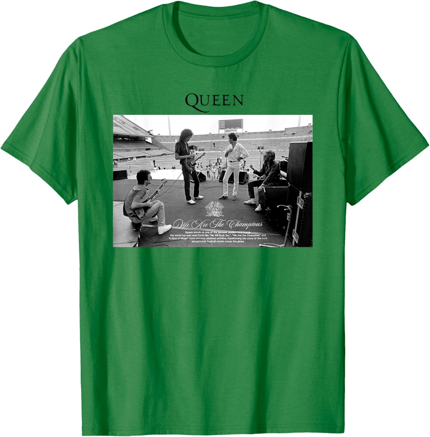 Queen B&W Band Photo T-Shirt - T-Shirt | Irish Green