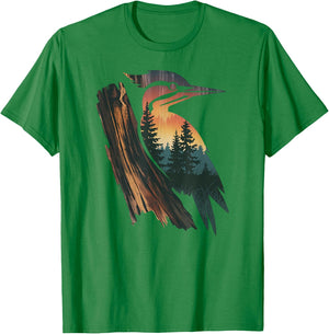 Woodpecker Hunting Hiking Outdoor Camping Forest Men Women T-Shirt - T-Shirt | Irish Green