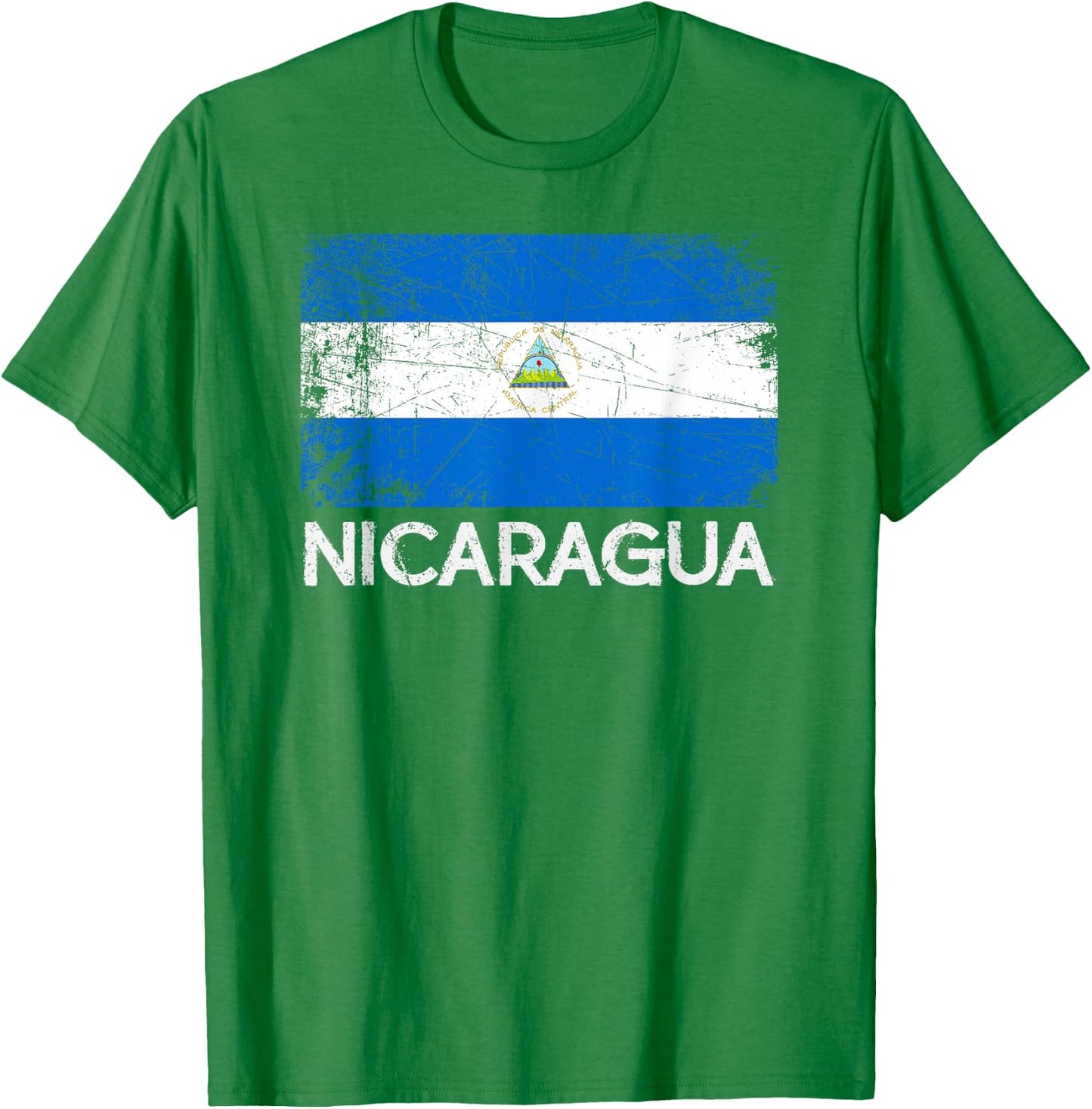 Nicaraguan Flag | Vintage Made in Nicaragua Gift T-Shirt - T-Shirt | Irish Green