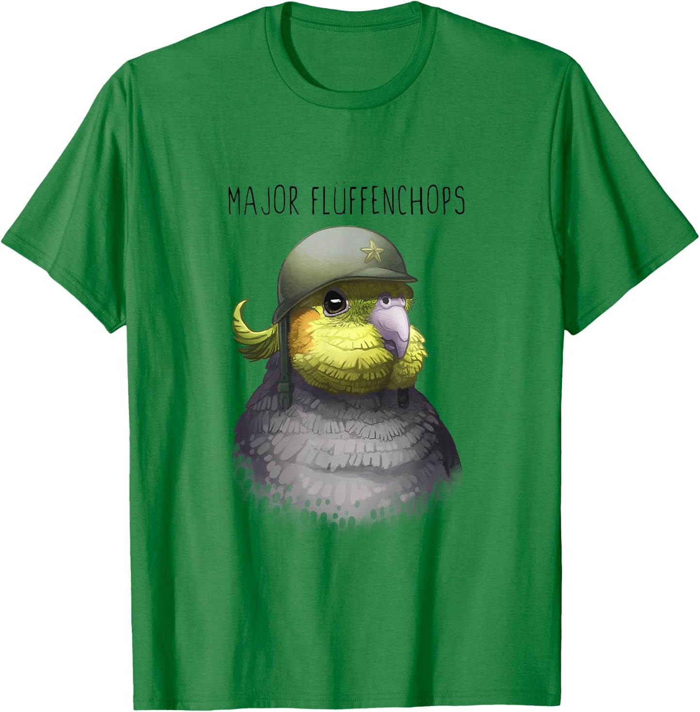 Major Fluffenchops Cockatiel T-Shirt - T-Shirt | Irish Green