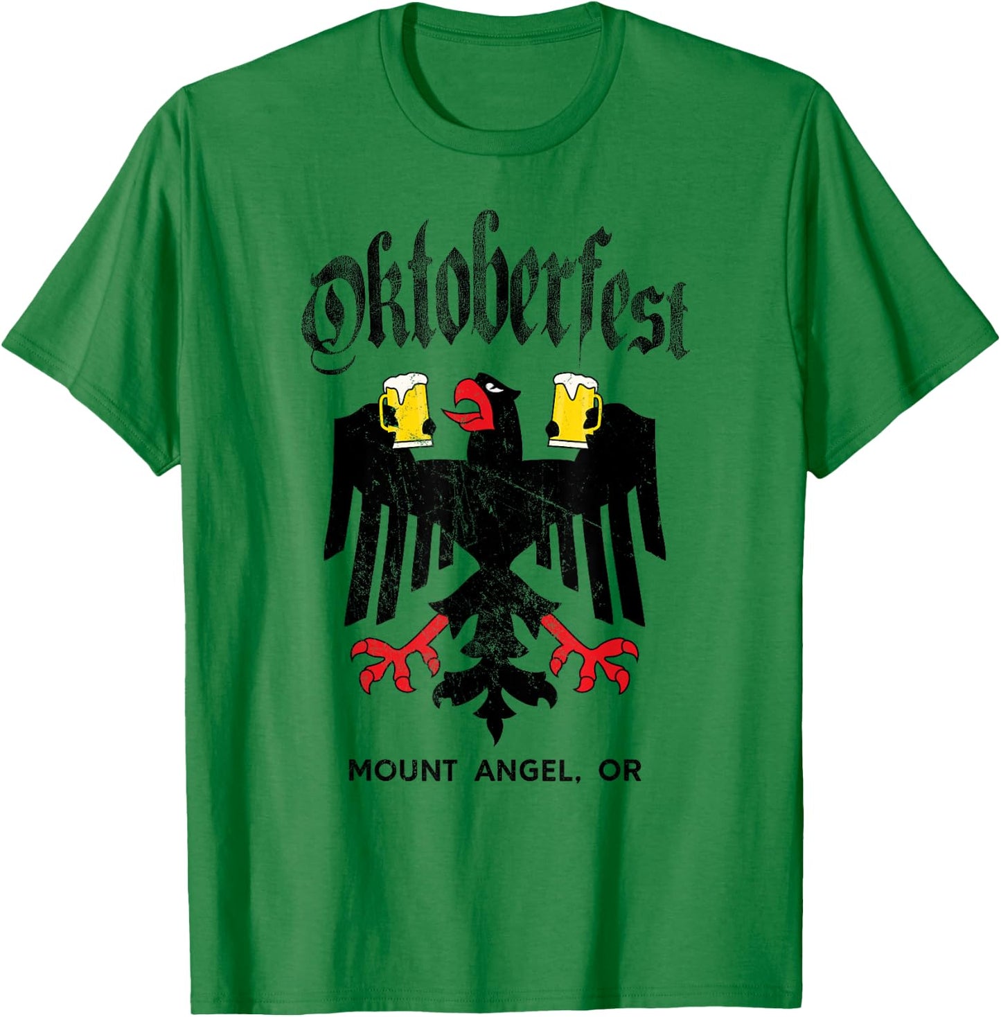 Mount Angel Oktoberfest German Eagle Drinking Buddy T-Shirt - T-Shirt | Irish Green