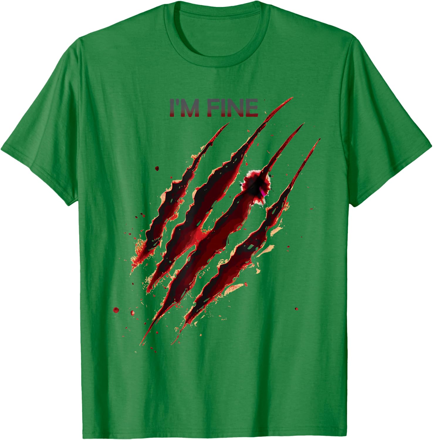 I'm Fine Bloody Shirt Zombie Blood Splatter Halloween T-Shirt - T-Shirt | Irish Green