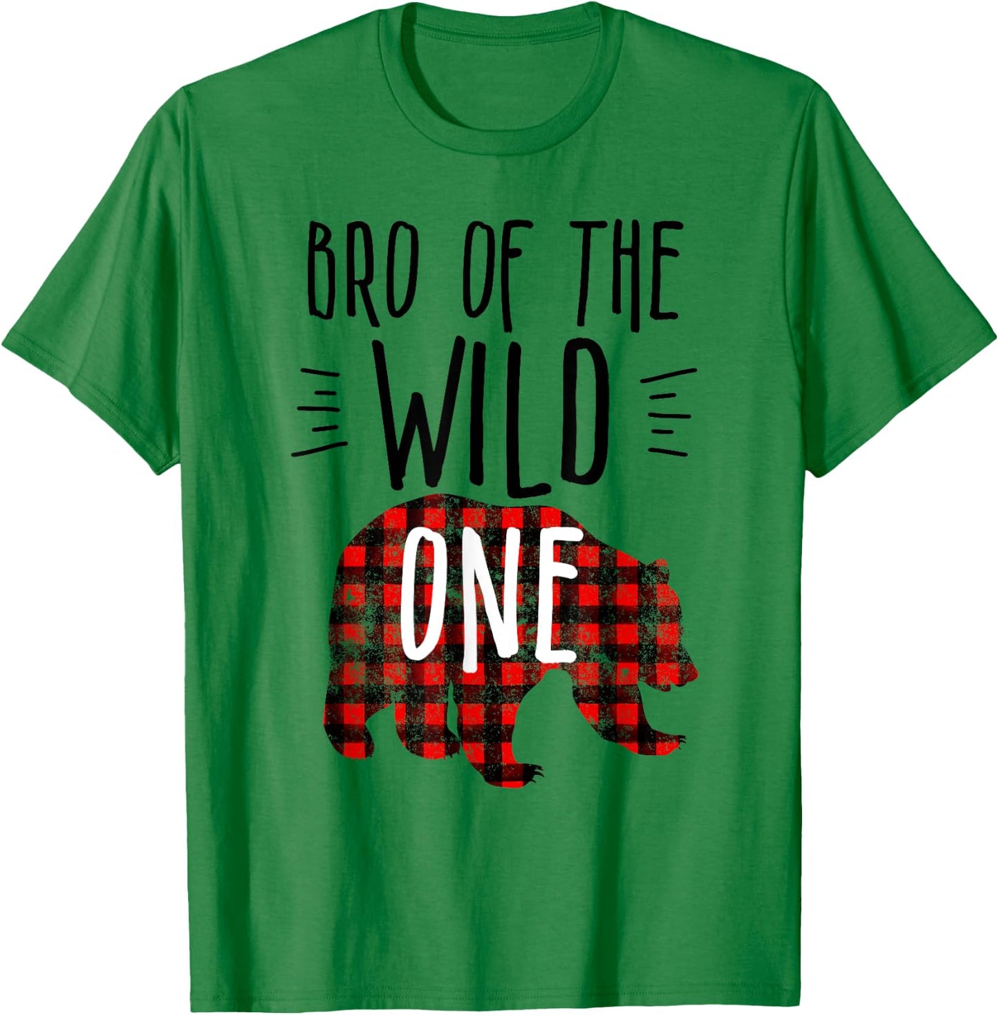 Bro of the Wild One Brother Shirt Buffalo Plaid Lumberjack T-Shirt - T-Shirt | Irish Green