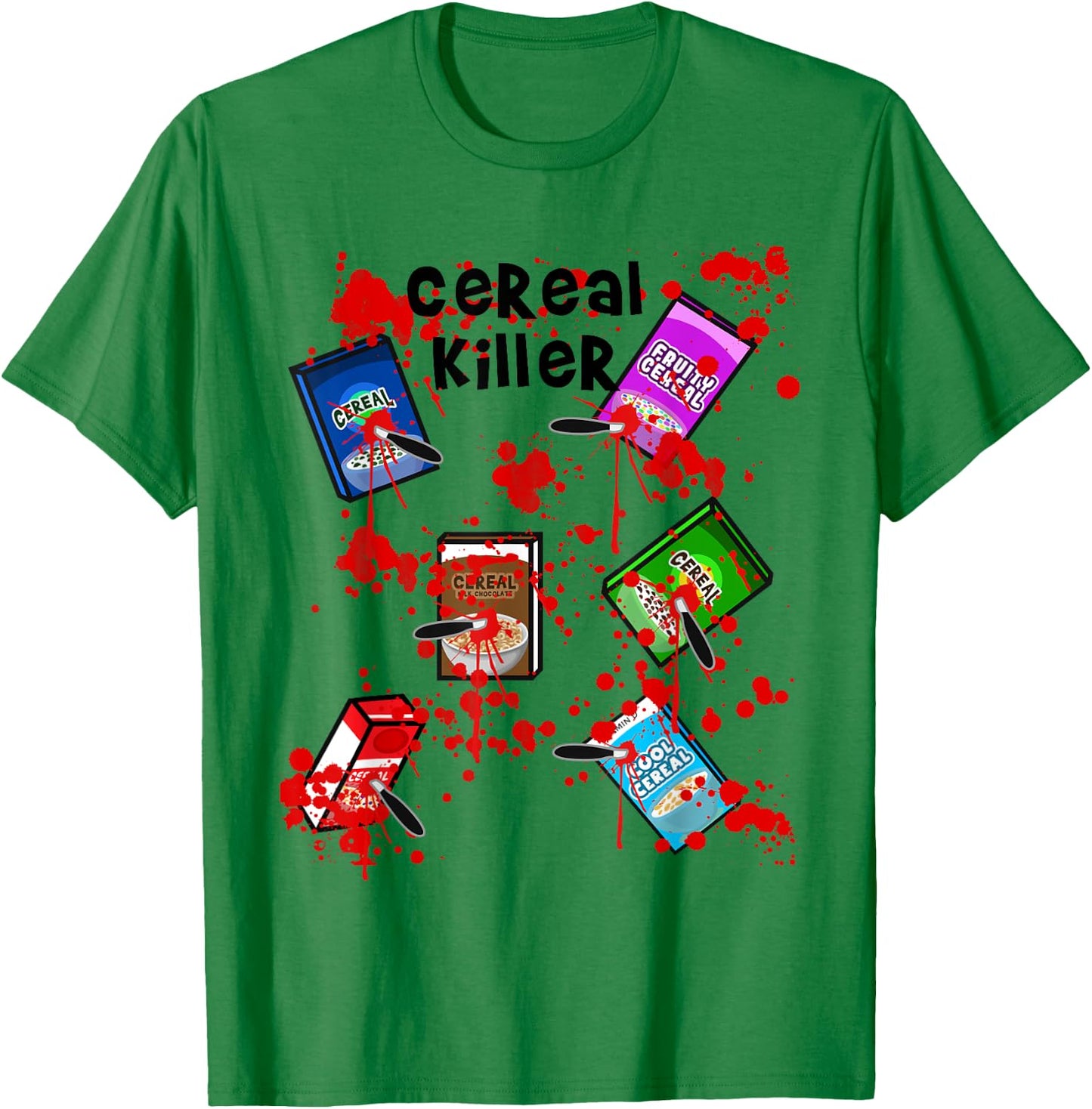Cereal Killer Funny Easy Lazy Last Minute Halloween Costume T-Shirt - T-Shirt | Irish Green