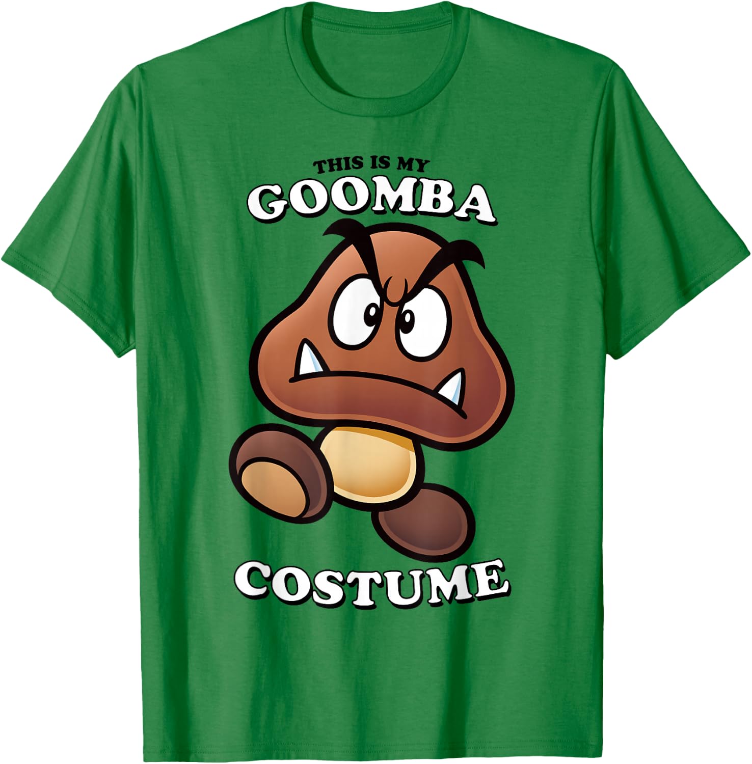 Super Mario Bros Halloween This Is My Goomba Costume T-Shirt - T-Shirt | Irish Green