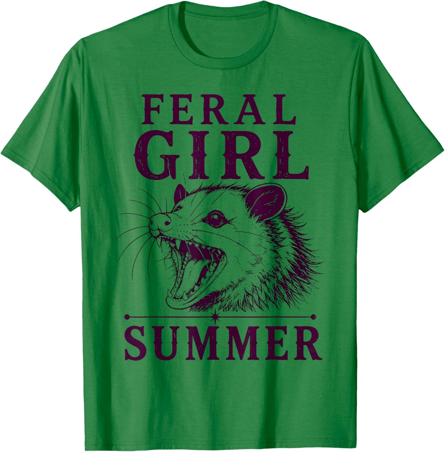 Feral Girl Summer Opossum Vintage T-Shirt - T-Shirt | Irish Green