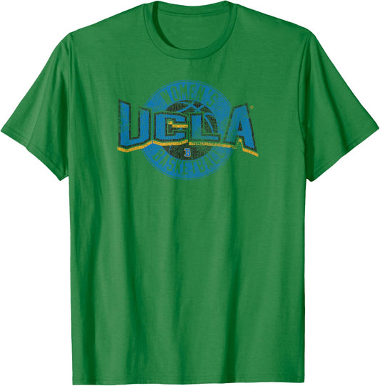 UCLA Bruins Women's Basketball Distressed Gray T-Shirt - T-Shirt | Irish Green