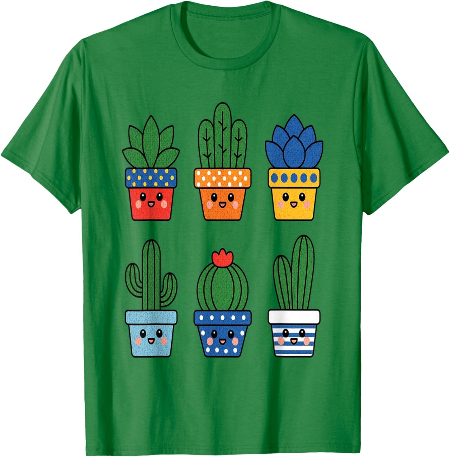 Cute Cactus pots Men Women Kids Toddlers Boys Girls T-Shirt - T-Shirt | Irish Green
