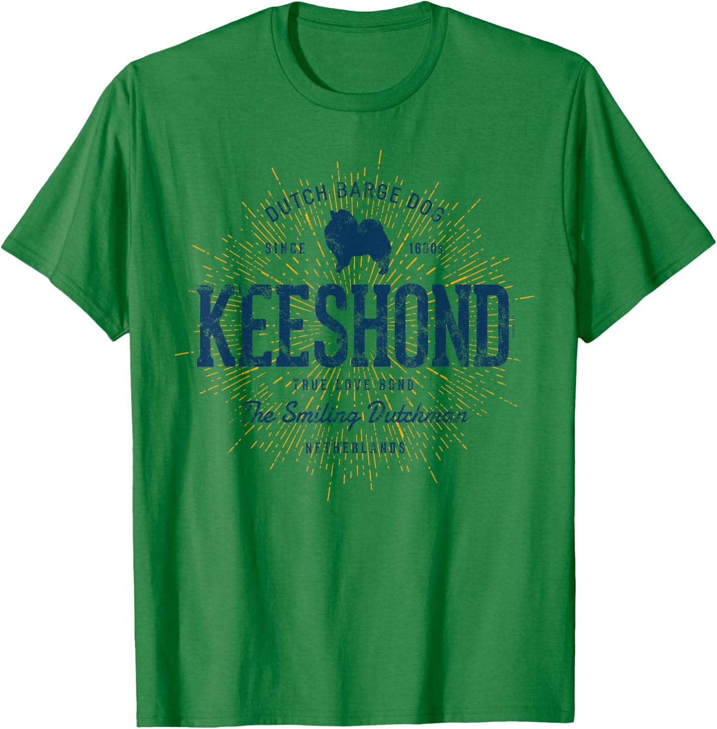 Kees Dog Vintage Keeshond Retro T-Shirt - T-Shirt | Irish Green