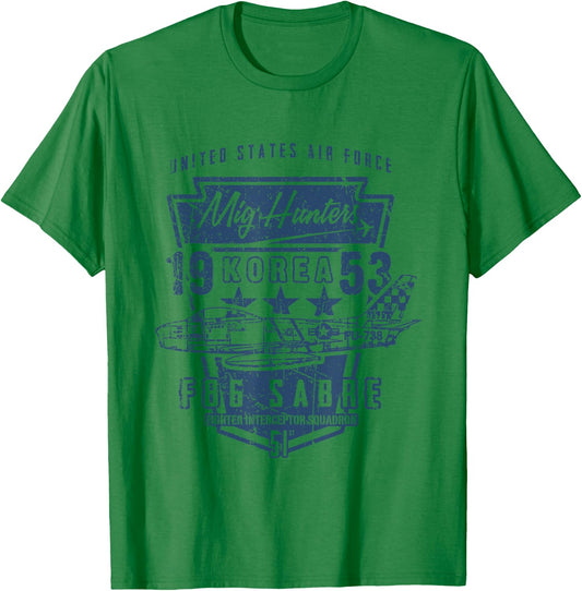 Warbird Korea F86 Sabre Jet T Shirt T-Shirt - T-Shirt | Irish Green