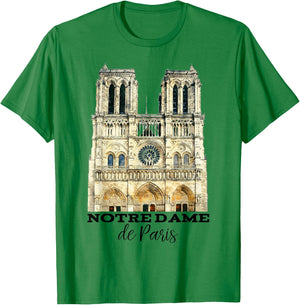 Notre-Dame de Paris Souvenir Shirt France French Cathedral T-Shirt - T-Shirt | Irish Green