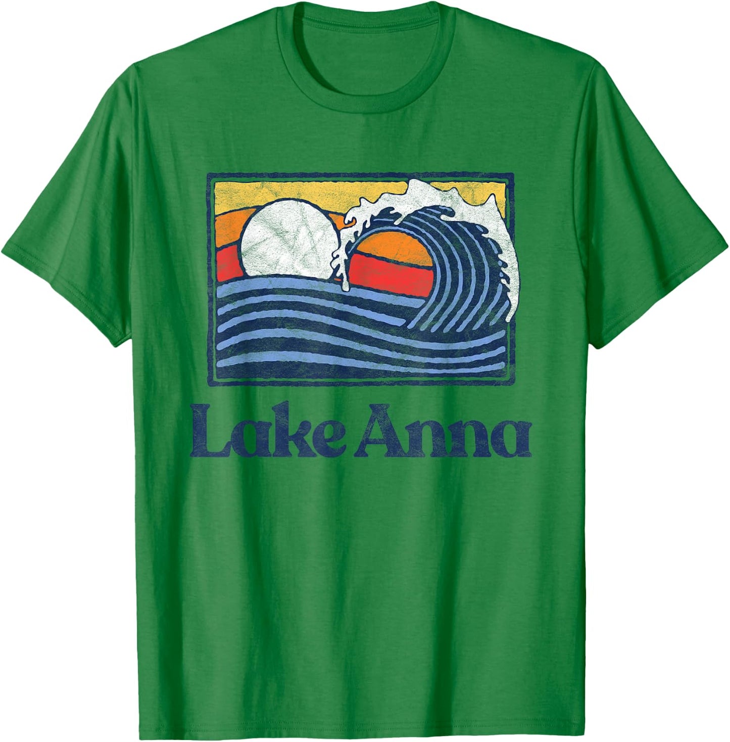 Lake Anna Retro Surfer Vintage Beach & Wave Graphic Women Kids T-Shirt - T-Shirt | Irish Green